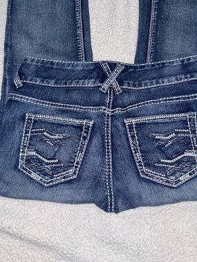 Maurices Dark Blue Embellished Back Pocket Jeans